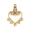 304 Stainless Steel Chandelier Component Links, Heart, Real 18K Gold Plated, 30x21.5x2mm, Hole: 1.6mm