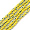Baking Painted Glass Beads, Round with Evil Eye, Yellow, 6x5mm, Hole: 1.2mm, about 63~68pcs/strand, 13.70~15.04(34.8~38.2cm)