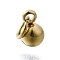 304 Stainless Steel Pendants, Ion Plating(IP), Round Charms, Real 14K Gold Plated, 9x4mm, Hole: 2.5mm