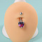 304 Stainless Steel & Bloodstone & Cubic Zirconia Belly Rings, Stainless Steel Color, Heart, 10mm, Pin: 1.6mm