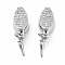 Brass Micro Pave Clear Cubic Zirconia Box Clasps, Cadmium Free & Nickel Free & Lead Free, Platinum, 19x7x5.5mm, Hole: 1.2mm