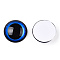 Glass Cabochons, Half Round with Eye, Blue, 20x6.5mm