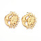 304 Stainless Steel Pendants, Ion Plating(IP), Sun and Moon Kissing Charms, Real 18K Gold Plated, 33x28.5x2.5mm, Hole: 3mm