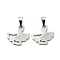 Non-Tarnish 304 Stainless Steel Pendants, Laser Cut, Ginkgo Leaf Charm, Stainless Steel Color, 15x15x1mm, Hole: 5.5x3mm