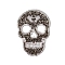 Halloween Skull Shape Hotfix Rhinestone, Rhinestone Appliques, for Costume, Hat, Bag, Greige, 89x63mm