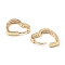 Brass Micro Pave Cubic Zirconia Hoop Earring, Heart, Light Gold, 16x2x14.5mm