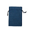 Linenette Drawstring Bags, Rectangle, Marine Blue, 14x10cm