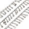 Rack Plating Brass Link Chains, with Heart Charms, Long-Lasting Plated, Nickel Free, Soldered, with Spool, Platinum, 8x2x1mm, about 32.81 Feet(10m)/Roll