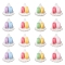 30Pcs Opaque Resin Imitation Food Cabochons, Triangle Cake with Macaron, Mixed Color, 22x20.5x17mm