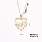 Heart Brass Micro Pave Cubic Zirconia Pendant Necklace for Couple, Clear, 15.75 inch(400mm)