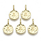Alloy Pendants, Cadmium Free & Nickel Free & Lead Free, Flat Round with Letter, Real 18K Gold Plated, Letter.S, 17x11.5x1.5mm, Hole: 2.5mm