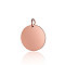 Ion Plating(IP) 304 Stainless Steel Pendants, with Jump Ring, Manual Polishing, Flat Round Charm, Stamping Blank Tag, Rose Gold, 12x1mm, Hole: 3.5mm