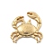 304 Stainless Steel Rhinestone Pendants, Real 18K Gold Plated, Crab, 21x20x3mm, Hole: 1mm
