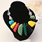 Resin Irregular Beaded Bib Necklaces, Alloy Jewelry for Women, Platinum, Colorful, 17.72 inch(45cm)