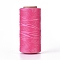 Waxed Polyester Cord, Micro Macrame Cord, Waxed Sewing Thread, Flat, Fuchsia, 0.8mm, about 284.33 yards(260m)/roll