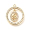 Brass Micro Pave Cubic Zirconia Pendants, Cadmium Free & Nickel Free & Lead Free, Real 18K Gold Plated, Ring Charms, Snake, 21x18x3mm, Hole: 1.5mm