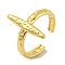 304 Stainless Steel Open Cuff Ring, Oval, Golden, US Size 8 1/2(18.5mm)