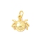 Brass Charms, Long-Lasting Plated, Lead Free & Cadmium Free, Rack Plating, with Jump Ring, Real 18K Gold Plated, Spider, 11.5x12x3.5mm, Hole: 3mm