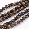 Natural Tiger Eye Round Bead Strands, 6mm, Hole: 1mm, about 59~62pcs/strand, 15 inch
