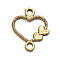 Tibetan Style Links connectors, Heart, Antique Golden, Cadmium Free & Lead Free, 13x11x1mm, Hole: 1mm