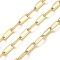 304 Stainless Steel Paperclip Chains, Soldered, with Spool, Ion Plating(IP), Real 18K Gold Plated, 6.5x2.5x0.4mm, about 32.81 Feet(10m)/Roll