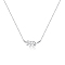 Sterling Silver Leaf Pendant Necklaces, Platinum, 15.75 inch(40cm)