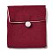 Burlap Packing Button Pouches Bags, for Jewelry Packaging, Rectangle, Dark Red, 9.3x8.5x0.8~1.45cm