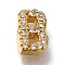 Rack Plating Brass Micro Pave Clear Cubic Zirconia Beads, Long-Lasting Plated, Cadmium Free & Lead Free, Real 18K Gold Plated, Letter B, 8x5x3mm, Hole: 0.8mm