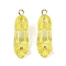 Transparent Resin Rhinestone Pendants, High-Heeled Shoes, with Golden Iron Loop, Yellow, 27.5x8.5x11mm, Hole: 1.8mm