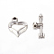 Tibetan Style Toggle Clasps, Heart, Lead Free and Cadmium Free, Antique Silver, about 0.8cm wide, 1.8cm long, hole: about 1.5mm
