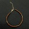 New Chinese Style Polymer Clay Heshi Beaded Bracelets, Hand Decoration Trendy for Women, Coconut Brown, Golden