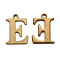 304 Stainless Steel Alphabet Charms, Antique Bronze, Letter.E, 12x9x1mm, Hole: 1mm