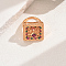 Brass Micro Pave Cubic Zirconia Finger Rings for Women, Square, Purple, 21mm, Inner Diameter: 16mm~18mm