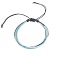Multi-strand Fibre Wax Threads Braided Bracelet, Adjustable Cord Bracelet, Pale Turquoise