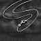 Brass Venetian Chain, Box Chain Necklaces, with Lobster Claw Clasps and Slider Beads, Long-Lasting Plated, Platinum, 17.71 inch(45cm), 0.8mm
