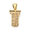 Rack Plating Brass Micro Pave Cubic Zirconia Pendants, Long-Lasting Plated, Lead Free & Cadmium Free,Real 18K Gold Plated, Letter Charms, Letter T, 15.5x10x2mm Hole: 5x3mm