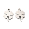 Non-Tarnish 201 Stainless Steel Pendants, Laser Cut, Clover Charm, Stainless Steel Color, 13x9x1mm, Hole: 1.4mm