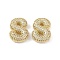 Brass Micro Pave Clear Cubic Zirconia Pendants, Cadmium Free & Nickel Free & Lead Free, Letter S, 23.5x22x7mm, hole: 3.5x2.5mm