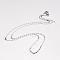 Non-Tarnish 304 Stainless Steel Necklace, Mariner Link Chain, with Lobster Claw Clasps, Stainless Steel Color, 19.69 inch(500mm), 1.7mm