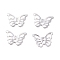 304 Stainless Steel Charms, Butterfly, Silver, 10.5x15x0.6mm, Hole: 1~4mm