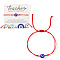 Adjustable Handmade Evil Eye Lampwork Bead Braided Bracelets, Red