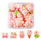 20Pcs 5 Styles Thanksgiving Day Theme Cartoon Opaque Resin Cabochons, Rabbit Flower Cabochons, for Jewelry Making, Pink, 19~27.5x18~25.5x8~10mm, 4pcs/style