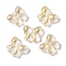 Transparent Spray Paint Glass Beads, Bowknot, Light Khaki, 15.5x17.5x7.5mm, Hole: 1.4mm