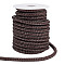 PU Imitation Leather Braided Cord, Round, Coconut Brown, 1/4 inch(7.5mm)