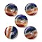 Chakra Natural Gemstone Pendants, Donut/Pi Disc Charms, 30x6mm, Hole: 6mm