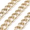 Aluminium Curb Chains, Texture, Unwelded, with Spool, Light Gold, 18x13.5x2.5mm, about 32.81 Feet(10m)/Roll