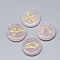 Natural Rose Quartz Cabochons, Flat Round with Pattern, 25x5.5mm, 4pcs/set