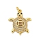 Brass Micro Pave Cubic Zirconia Pendants, Cadmium Free & Lead Free, with Jump Ring, Turtle Charms, Real 18K Gold Plated, 21x17.5x4mm, Hole: 3mm