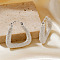 Brass Triangle Hoop Earrings, Silver, 28x6mm