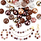 1 Set Mixed Style Acrylic Round Beads Sets, Coconut Brown, 19~20mm, Hole: 2mm, about 50pcs/bag